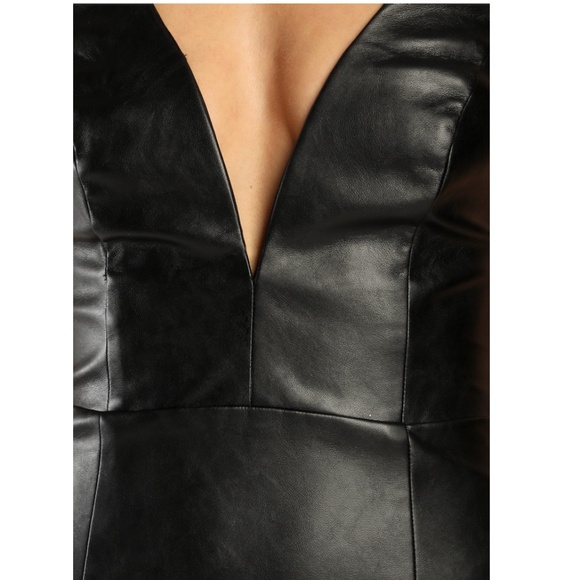 NWT Lulus Perfect Pick Black Vegan Leather Dress - Picture 5 of 12
